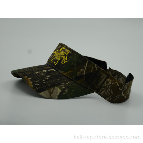 camo curved brim sun visor cap
